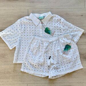 True Destinations Women's Eyelet 2-Piece Swim Coverup XL